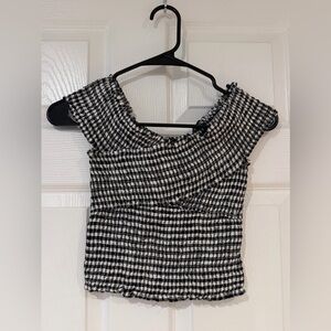 Gingham Coquette Cottagecore Y2K Smocked Ruched Cupcakes and Cashmere Top Sz S